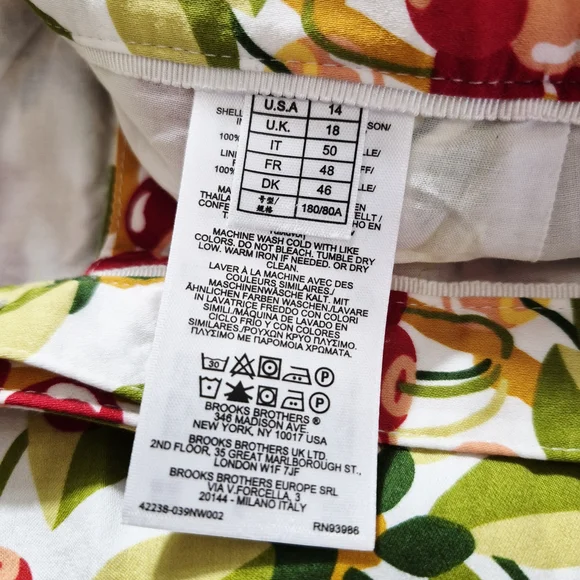 Brooks Brothers White Cherry-Print Pleated Midi Skirt - Picture 5 of 5